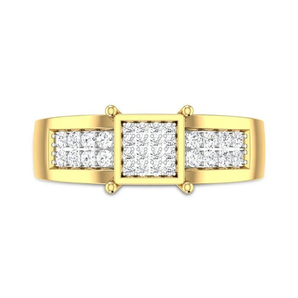 Refine Square Zircon Luxury Princess Fashion Square Rings for Women, EVGG1262 - Picture 3 of 7